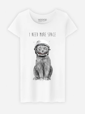 WOOOP Koszulka "I Need More Space" w kolorze białym rozmiar: S