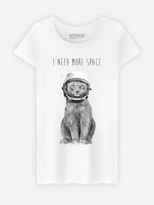 WOOOP Koszulka "I Need More Space" w kolorze białym rozmiar: L