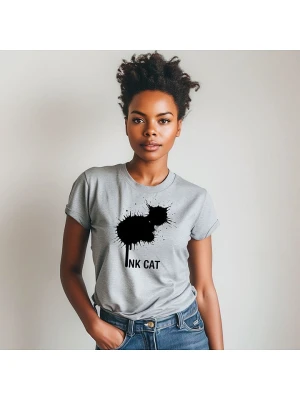 WOOOP Koszulka "Ink cat" w kolorze szarym rozmiar: L