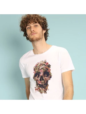 WOOOP Koszulka "Jungle Skull" w kolorze białym rozmiar: M