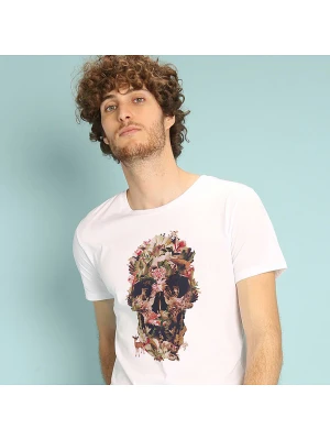 WOOOP Koszulka "Jungle Skull" w kolorze białym rozmiar: L