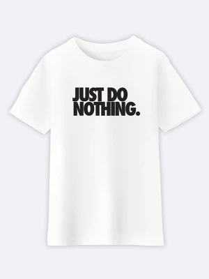 Zdjęcie produktu WOOOP Koszulka "Just do nothing" w kolorze białym rozmiar: 128