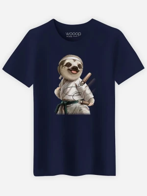 WOOOP Koszulka "Karate Sloth" w kolorze granatowym rozmiar: S