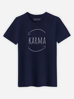 WOOOP Koszulka "Karma" w kolorze granatowym rozmiar: M