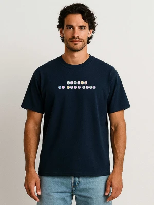 WOOOP Koszulka "Living My Best Life" w kolorze granatowym rozmiar: L