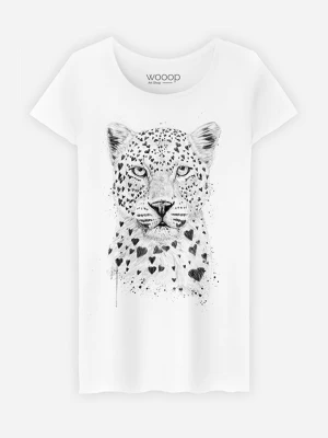 WOOOP Koszulka "Lovely Leopard" w kolorze białym rozmiar: M