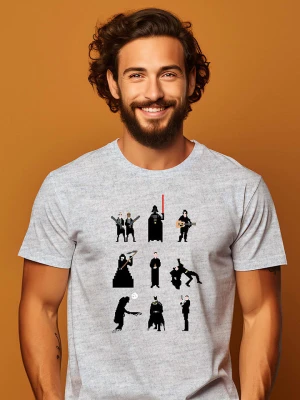 WOOOP Koszulka "Men in Black" w kolorze jasnoszarym rozmiar: L