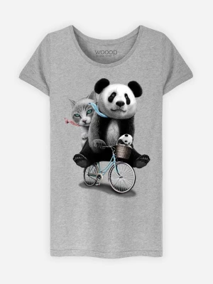 WOOOP Koszulka "Panda Bicycle" w kolorze szarym rozmiar: L