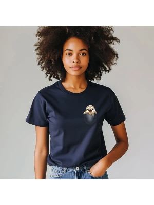 WOOOP Koszulka "Pocket Sloth" w kolorze granatowym rozmiar: M