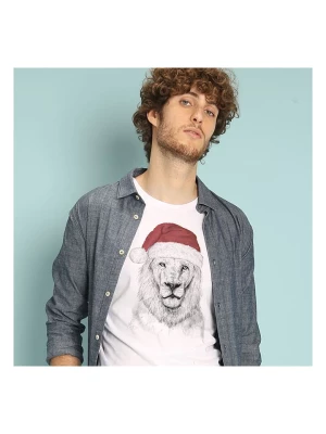 WOOOP Koszulka "Santa Lion" w kolorze białym rozmiar: XL