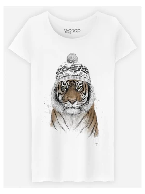 WOOOP Koszulka "Siberian Tiger" w kolorze białym rozmiar: XL