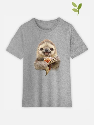 WOOOP Koszulka "Sloth and drink" w kolorze szarym rozmiar: 128