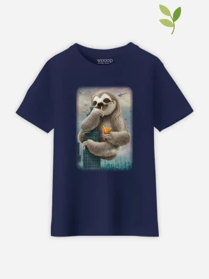 WOOOP Koszulka "Sloth Attack" w kolorze granatowym rozmiar: 128