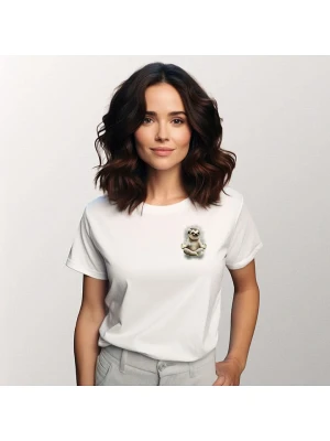WOOOP Koszulka "Sloth meditate" w kolorze białym rozmiar: XL