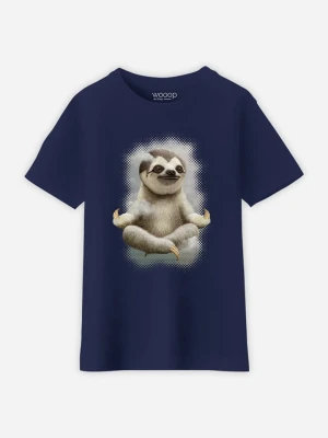WOOOP Koszulka "Sloth Meditate" w kolorze granatowym rozmiar: 128