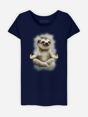WOOOP Koszulka "Sloth Meditate" w kolorze granatowym rozmiar: XL