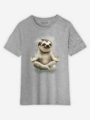 WOOOP Koszulka "Sloth Meditate" w kolorze szarym rozmiar: 140