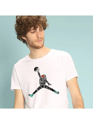 WOOOP Koszulka "Space Dunk" w kolorze białym rozmiar: S