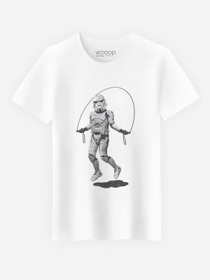 WOOOP Koszulka "Stormtrooper Skipping" w kolorze białym rozmiar: M