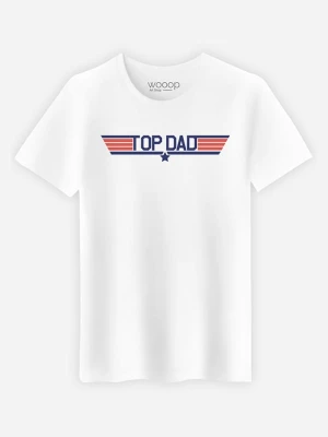 WOOOP Koszulka "Top Dad" w kolorze białym rozmiar: M