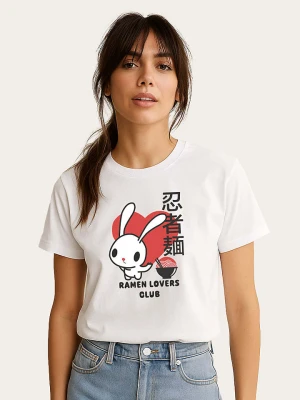 WOOOP Koszulka "Torc Ramen Lovers Club Bunny" w kolorze białym rozmiar: L