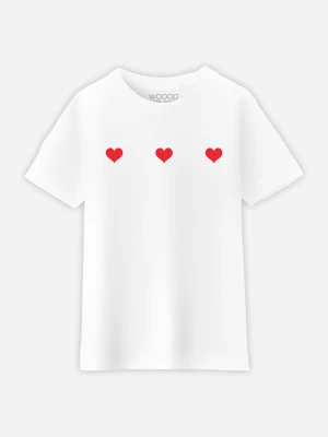 WOOOP Koszulka "Trois Petits Coeurs" w kolorze białym rozmiar: 140