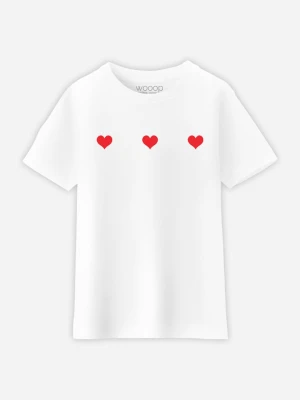 WOOOP Koszulka "Trois Petits Coeurs" w kolorze białym rozmiar: 140