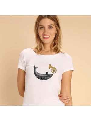 WOOOP Koszulka "Whale song" w kolorze białym rozmiar: M