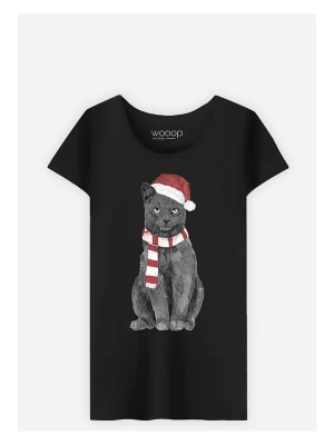 WOOOP Koszulka "Xmas Cat" w kolorze czarnym rozmiar: L