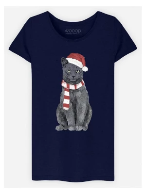 WOOOP Koszulka "Xmas Cat" w kolorze granatowym rozmiar: M