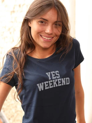 WOOOP Koszulka "Yes Weekend" w kolorze granatowym rozmiar: XXL