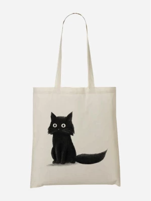 WOOOP Torba "Sitting Cat" w kolorze kremowo-czarnym - 36 x 43 cm rozmiar: onesize