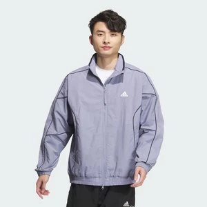 Wording Loose Fit Wrinkled Nylon Woven Brushed Tricot Lined Track Top (Gender Neutral) Adidas