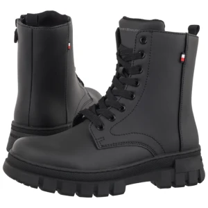 Workery Lace-Up Bootie Black T3X5-35294-1355 999 (TH1532-a) Tommy Hilfiger