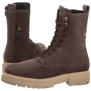 Workery Lace-Up Bootie Dark Brown T4A5-35172-1429 525 (TH1533-a) Tommy Hilfiger