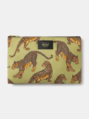 WOUF kosmetyczka Avo Leopard 26 x 16, 5 x 1 cm zielony