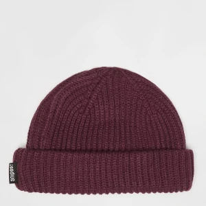 SNIPES Woven Flag Label Basic Fisherman Beanie aubergine uniseks Czapki beanie czerwony rozmiar Akcesoria