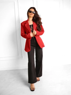 WP długa taliowana marynarka - czerwona  magmac 