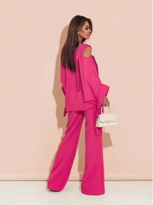 WP elegancka bluzka narzutka oversize - fuksjowa  magmac 