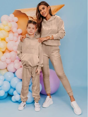 WP welurowa bluza dresowa dziecięca r.128 - beżowa  magmac 