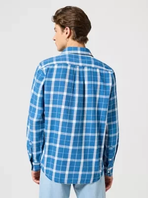 Wrangler 1 Pocket Shirt Blue Indigo Size