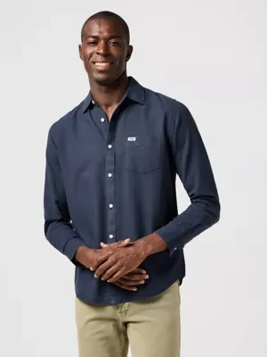 Wrangler 1 Pocket Shirt Dark Navy Size