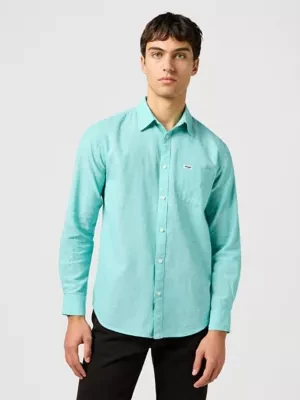 Wrangler 1 Pocket Shirt Latigo Bay Size