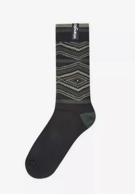 Wrangler 2 Pack Boot Socks Green Mix Size