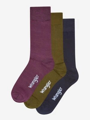 Wrangler 3-Pack Socks Berry Olive Navy Mix Size