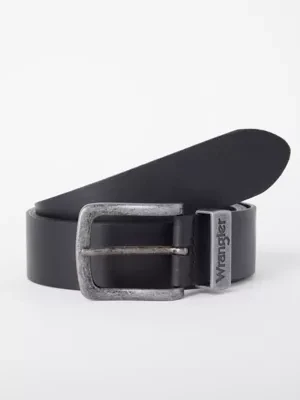 Wrangler Basic Metal Loop Leather Belt Black Size