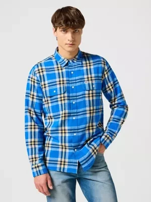 Wrangler Blue Bell 2 Pocket Relaxed Shirt Blue Size