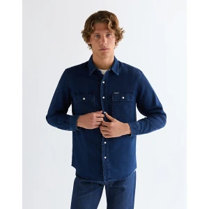 Wrangler Blue Bell Relaxed Overshirt Indigo Waffle Size
