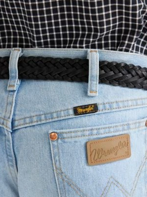 Wrangler Braided Leather Belt Black Size