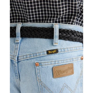 Wrangler Braided Leather Belt Black Size